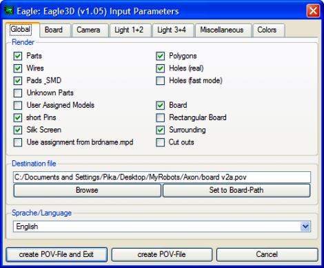 Eagle3D create POV file