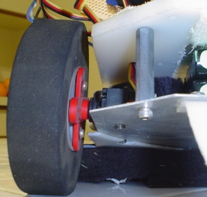 Servo and Wheel Mounted on Robot