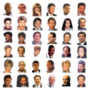 Tiny and blurry, yet recognizable faces