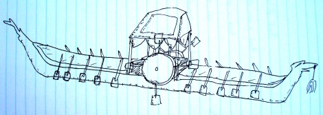 Robot Thai Boat Sketch