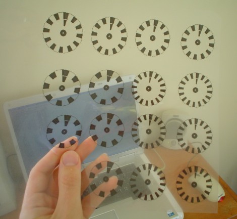 Printout of various Encoder Wheel Designs